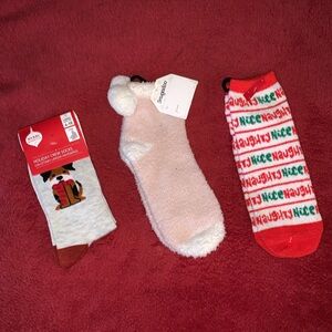 3 Holiday Fuzzy Socks